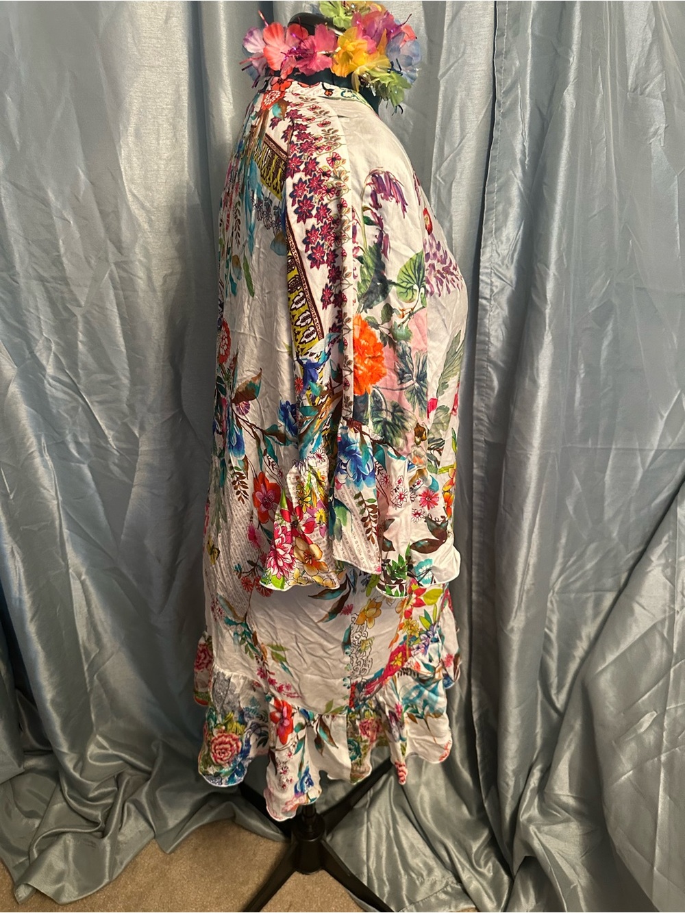 Johnny Was white Floral Print Kimono XL - Picture 6 of 7